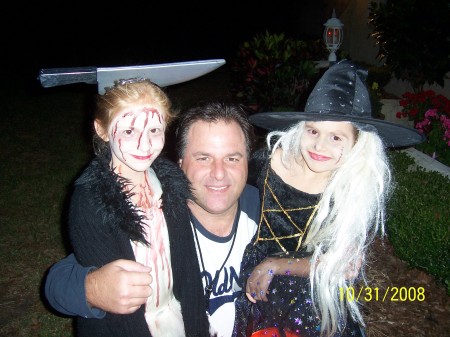 Daddy with his little "ghouls" on Halloween