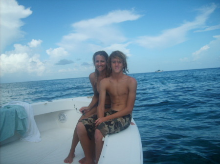My son Tyler & I (went to Bahamas in the boat)