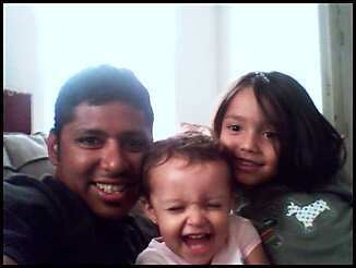 My son Nathan and his daughters.