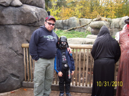 Dad and J -  Halloween at the zoo 2010