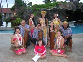 Kendall with Luau Performance Group, Kauai, 2005
