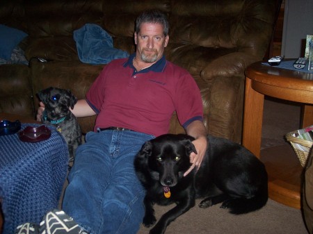 My husband and two dogs