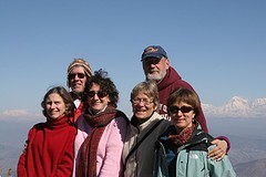 Far left with friends in the Himalayas