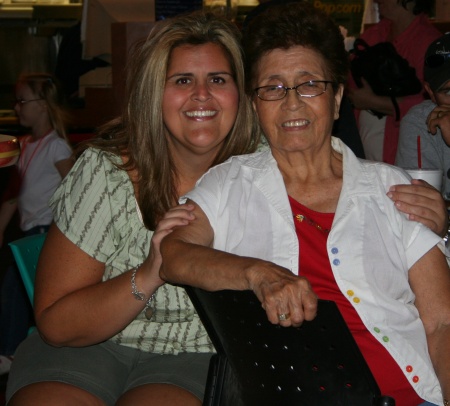 Grandma and I hanging out at my niece and nephew birthday.