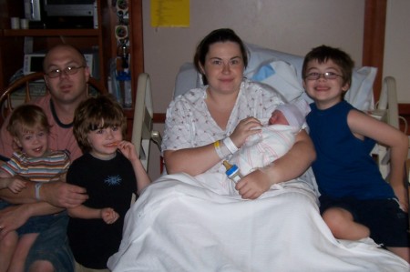 Our first family photo after Lily was born July 18 2007