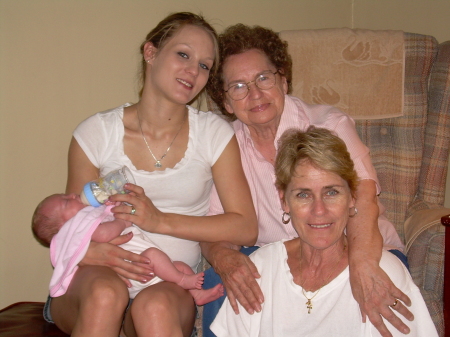 my Nanny, my mom, my daughter Devin and grandbaby