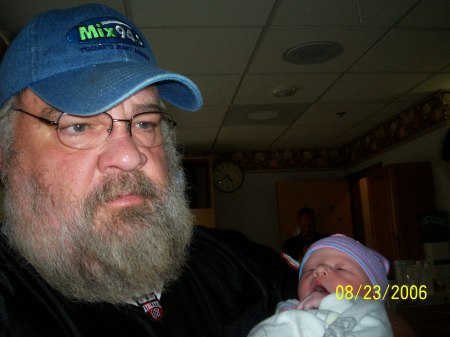 Grandpa and his new granddaughter.