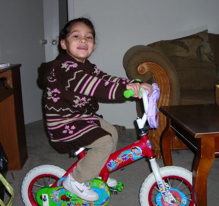 Gen on her bike