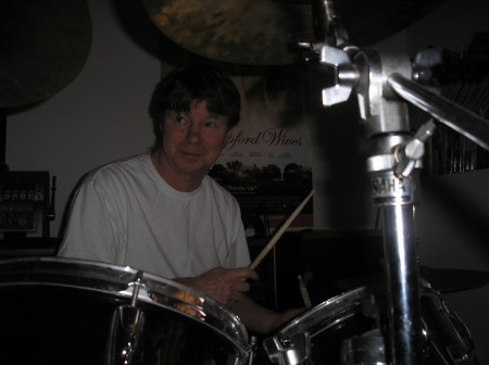 at home on the drums-