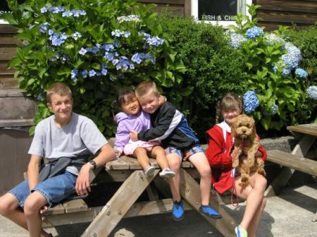 Kids at Cannon Beach