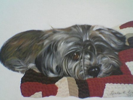 A painting I did of my late dog, Tiffany.