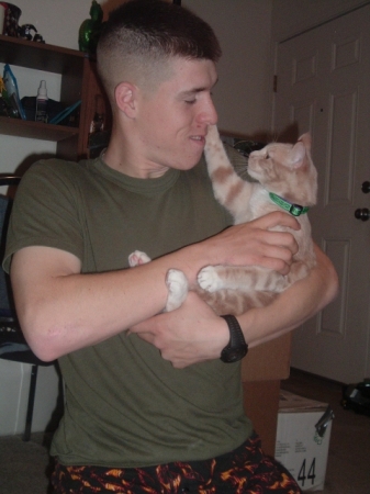 Husband and cat