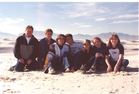 At White Sands, New Mexico in 2000 (extra kid)