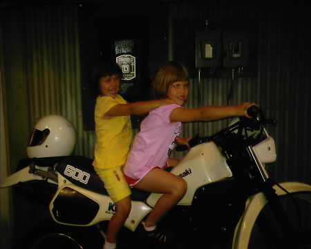 Girls riding bike at Disney World