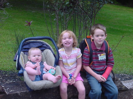 Lori's Kids Holly, Katy and Jack on Jack's First day of Kindergarten