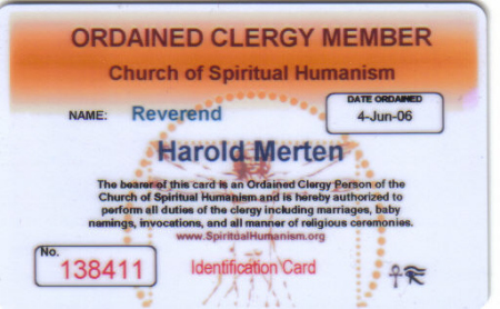 that's Reverend Harold Merten