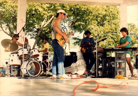 Jake gigging in St Thomas, 1985