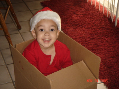 My son waiting for Christmas