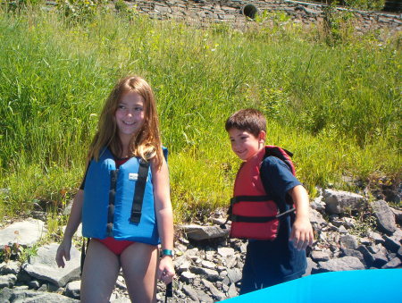 My son and his friend on the Delaware river.