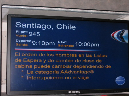 American Flight to Santiago, Chile