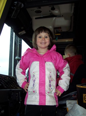 Kristin in the Fire Truck.