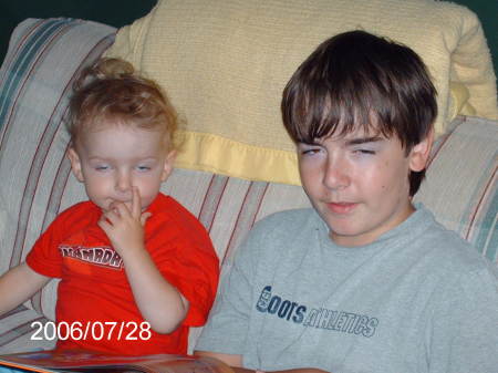Grandsons Logan (3) and Cody (16)