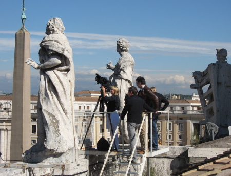 Shooting on the colonnade of Piazza S. Pietro