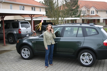 Amy by her old car in Kitzingen, GE