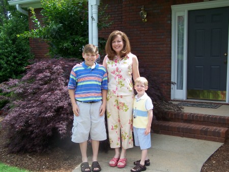 Matthew (almost 12 here), Jami (almost 40!), and Nicholas (4)