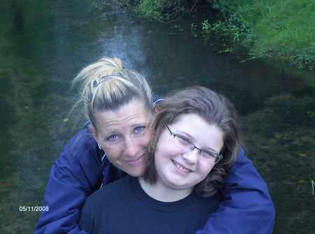 Me and my girl at our creek, Mother's Day '08