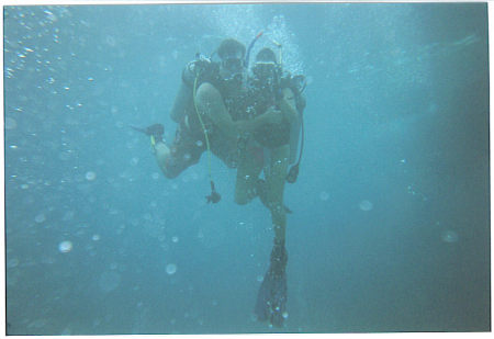 Lisa and Eric Below the Water in the Bahamas