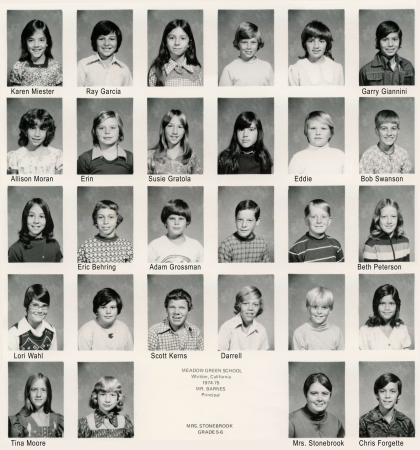 1975-1976 Mrs. Stonebrook 5th-6th Grade