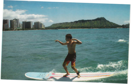 Adrian's first surfing days in Waikiki