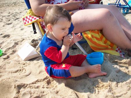 Grandson Bradley at Bethany Beach, DE