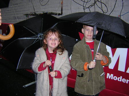 Grandchildren Lily and Christian -NYC in the Rain