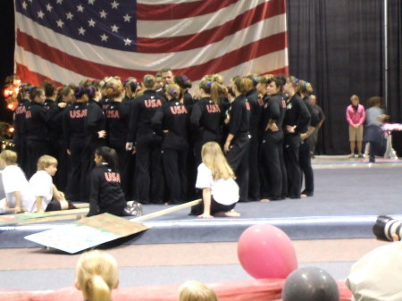 Lindsey with the region 2 national gymnastics team