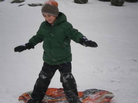 Elliot 08' Snowboarding on our driveway!