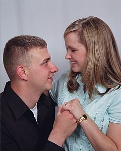 Patrick and fiance Lyndsay