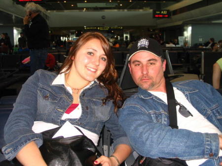 Mike and Rachael at the airport