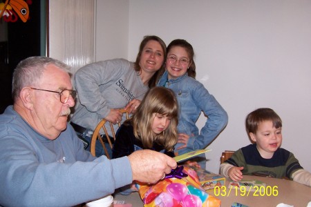 Jen and kids with Grandpa too