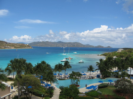 The view from our hotel in St Thomas