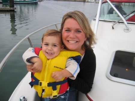 Parker and I on our boat