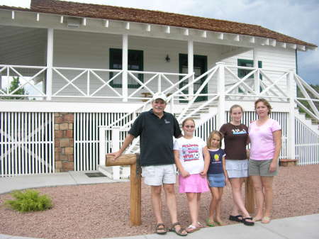 The DeNobles in front of Zane Grey's cabin in Payson, AZ