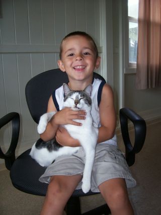 My son Cameron and Miss Kitty