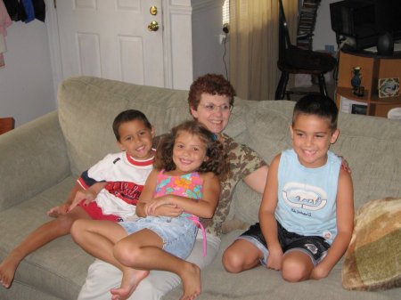 Grandma with Brandon, Adrianna & Justyn