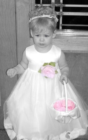 Gabrielle as a flower girl in her Aunt Annie's wedding May '05.