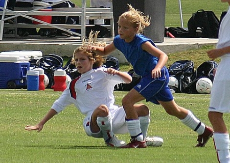 Sierra playing soccer