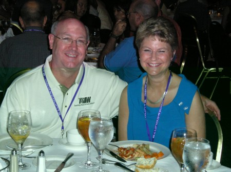 Kathy and I at a banquet