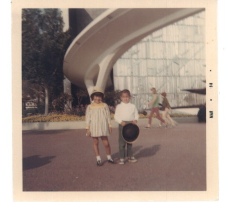 1968- Monica & Sam at the entrance to Tomorrowland