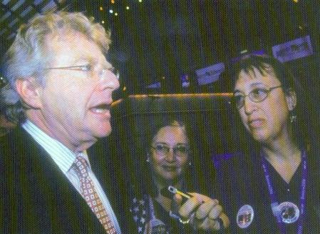 Interviewing Jerry Springer at the Democratic National Convention, 2004